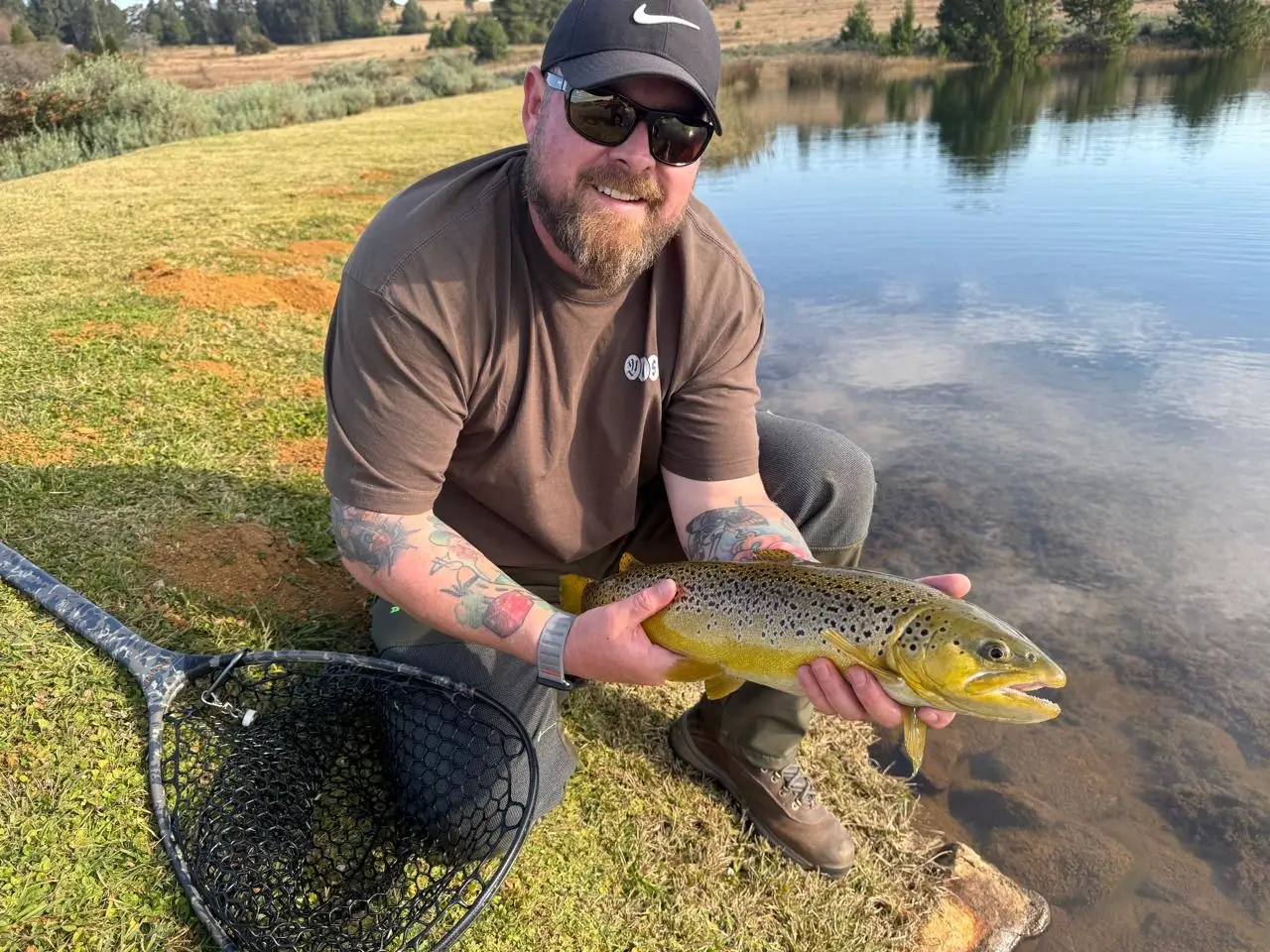 Rainbow trout caught during a guided Dullstroom fly fishing session